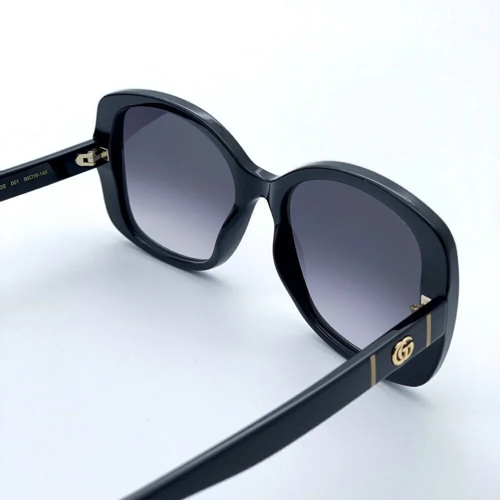 ЄNEW Gucci GG0762S  001 Black Gray Gradient Square Women Sunglasses - Picture 7 of 13